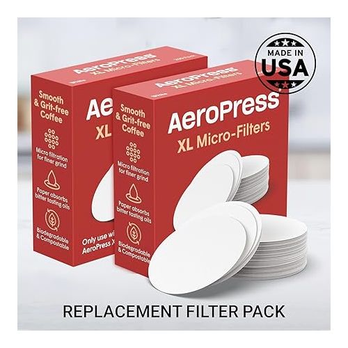  AeroPress XL Replacement Filter Pack - Micro-filters For AeroPress XL Coffee And Espresso-Style Coffee Maker - 2 Pack (400 count)