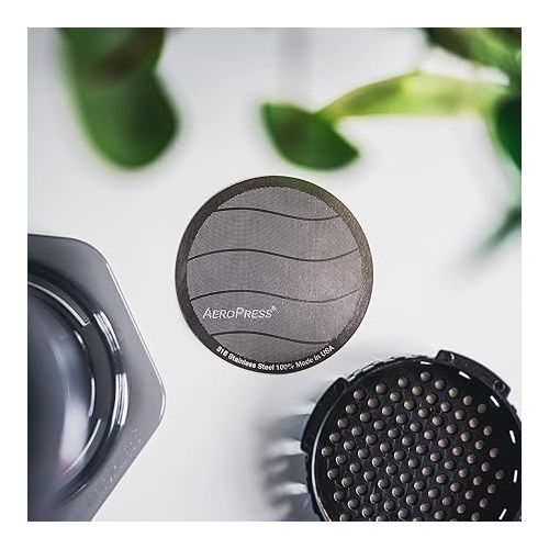  AeroPress Stainless Steel Reusable Filter - Metal Coffee Filter for AeroPress Original & AeroPress Go Coffee Makers, 1 Pack, 1 Filter