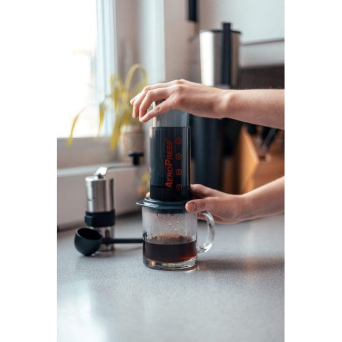  Aeropress Coffee and Espresso Maker - Makes 1-3 Cups of Delicious Coffee Without Bitterness per Press