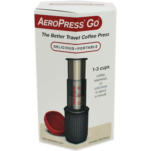  AeroPress Go Portable Travel Coffee Press, 1-3 Cups - Makes Delicious Coffee, Espresso and Cold Brew in 1 Minute