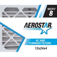 Aerostar 12x24x4 MERV 8, Pleated Air Filter, 12 x 24 x 4, Box of 4, Made in The USA