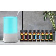 Aesthetics Ultrasonic Aroma Diffuser and Humidifier with Oil Set (9-Piece)