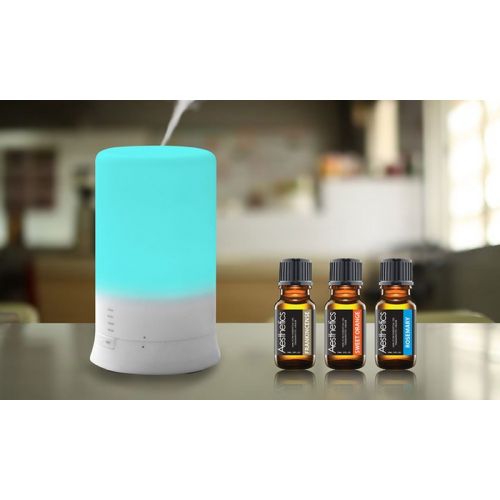  Aesthetics Ultrasonic Aroma Diffuser and Humidifier with Oil Set (9-Piece)