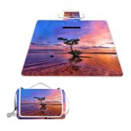AfdsaswfvsJj Sea Series Charming Sunset Clouds Tree Outdoor Picnic Blanket Mat Waterproof Padding 57x59 inches Foldable Play Mats for Kids Families Protective Outside Beach Blanket