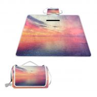 AfdsaswfvsJj Sea Series Charming Sunset Clouds Outdoor Picnic Blanket Mat Waterproof Padding 57x59 inches Foldable Play Mats for Kids Families Protective Outside Beach Blankets