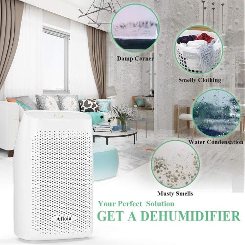  [아마존베스트]Afloia Electric Home Dehumidifier, Portable Dehumidifier for Home Bedroom 700ml (24fl.oz) Deshumidificador,Quiet Room Small Dehumidifiers for Home Bathroom Bedroom Dorm Room Baby R