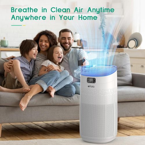  Afloia Air Purifier for Home large room, up to 1500 Sq Ft, H13 True HEPA Filter，4 Stage Filtration for Allergies Pets Odors Dust Pollen Smoke, Smart Air Cleaner WiFi Alexa Control