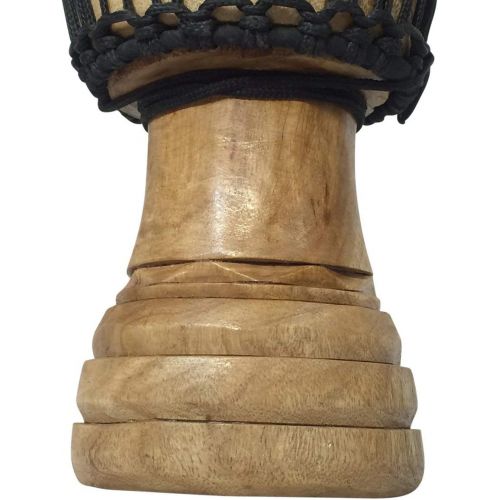  [아마존베스트]Africa Heartwood Project Hand-carved African Djembe Drum - Solid Wood, Goat Skin - Made in Ghana - 8x16