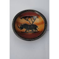 Africatrader Rhino /African wild animals stone bowl from Africa
