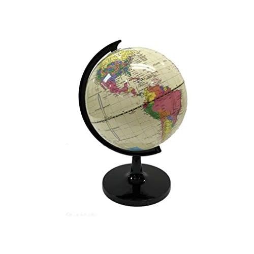  [아마존베스트]Aftergen World Globe Great for Kids and Adults with Stand Desk 8 Inch Globe 12 Inch Educational Deluxe Blue Ocean Black Base Full Earth Geography … (White Ocean, 8 Inch Diameter)