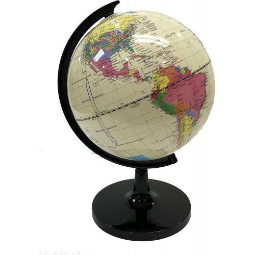  [아마존베스트]Aftergen World Globe Great for Kids and Adults with Stand Desk 8 Inch Globe 12 Inch Educational Deluxe Blue Ocean Black Base Full Earth Geography … (White Ocean, 8 Inch Diameter)