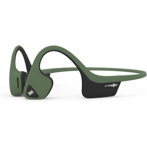  AfterShokz Air Bone Conduction Wireless Bluetooth Headphones with Reflective Strips, Forest Green