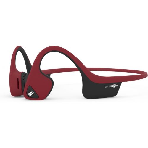  AfterShokz Air Bone Conduction Wireless Bluetooth Headphones with Reflective Strips, Canyon Red