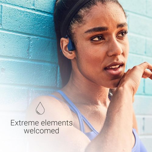  AfterShokz Air Bone Conduction Wireless Bluetooth Headphones with Reflective Strips, Canyon Red