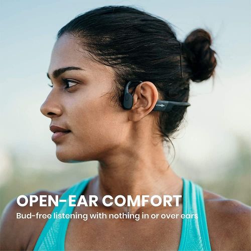  AfterShokz Aeropex - Open-Ear Bluetooth Bone Conduction Sport Headphones - Sweat Resistant Wireless Earphones for Workouts and Running - Built-in Mic - with Sport Belt