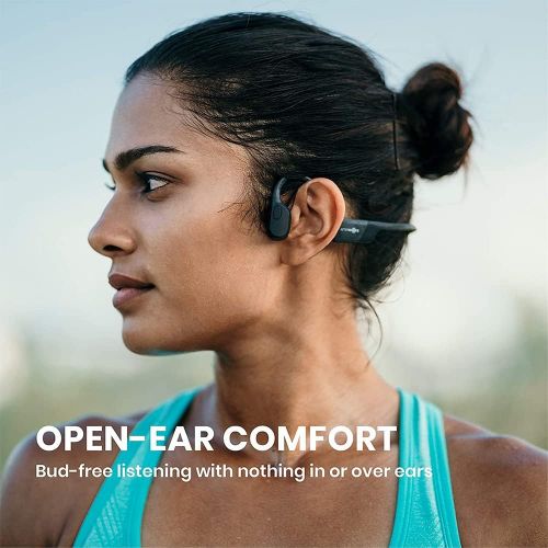  [아마존베스트]AfterShokz Aeropex Open-Ear Wireless Bone Conduction Headphones with Sport Belt, Cosmic Black, 2.3