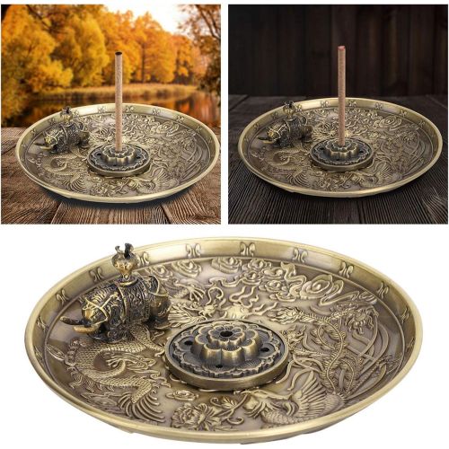  인센스스틱 Agatige Incense Stick Holder, Brass Incense Burner Incense Holder Dragon Phoenix Plate Stick Burner Lotus Elephant Stand Home Worship