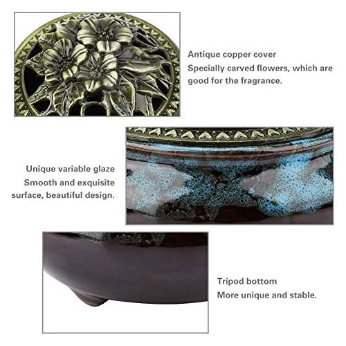  인센스스틱 Agatige Incense Burner Holder, Ceramic Censer Incense Stick Holder Incense Burner Bowl for Buddhist Hall, Study, Tea Room(#3)