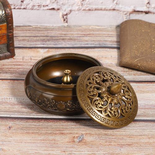  인센스스틱 Agatige Copper Censer Incense Burner Bowl with Lid, Vintage Insences Holder with Calabash Incense Stick Holder for Stick/Cone/Coil Incensee