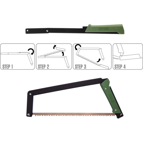  [무료배송]아가와캐년 보레알21 폴딩 접이식 톱 Agawa Canyon - BOREAL21 Folding Bow Saw - Black Frame, Green Handle, All-Purpose Blade