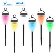 Aglaia Color Changing Solar Lights Outdoor, Pack of 6, with 7 Colors and 3 Lighting Modes for Yard, Path, Lawn and Landscape