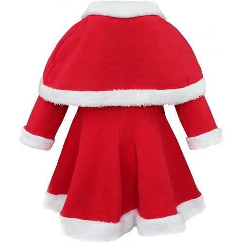  Agoky Infant Baby Girls Princess Christmas Santa Claus Party Costume Dress with Shawl Hat Outfits