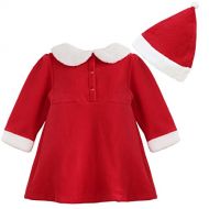 Agoky Toddler Baby Girls Christmas Santa Claus Outfit Costumes Princess Dress with Hat Set