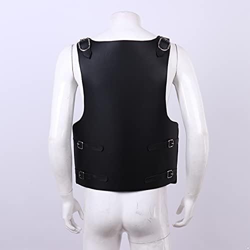  할로윈 용품Agoky Mens PU Leather Medieval Armor Chest Vest Tank Armour Halloween Cosplay Fancy Costume