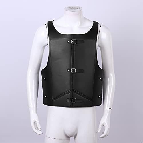  할로윈 용품Agoky Mens PU Leather Medieval Armor Chest Vest Tank Armour Halloween Cosplay Fancy Costume