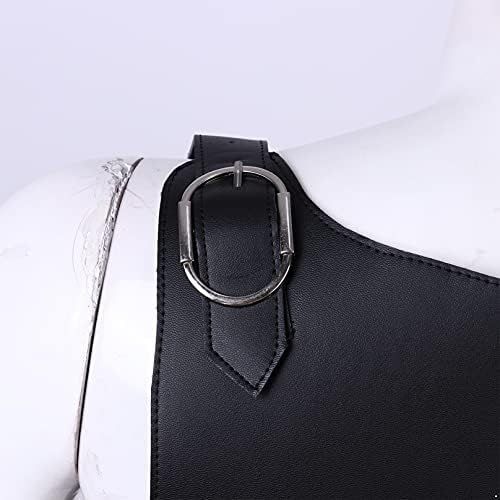  할로윈 용품Agoky Mens PU Leather Medieval Armor Chest Vest Tank Armour Halloween Cosplay Fancy Costume