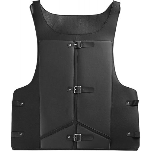  할로윈 용품Agoky Mens PU Leather Medieval Armor Chest Vest Tank Armour Halloween Cosplay Fancy Costume