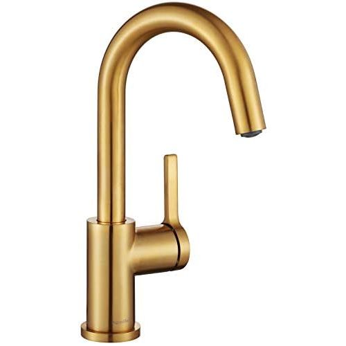  AguaStella AS1010BG Brushed Gold Bar Faucet or Prep Kitchen Sink Faucet with Single Handle