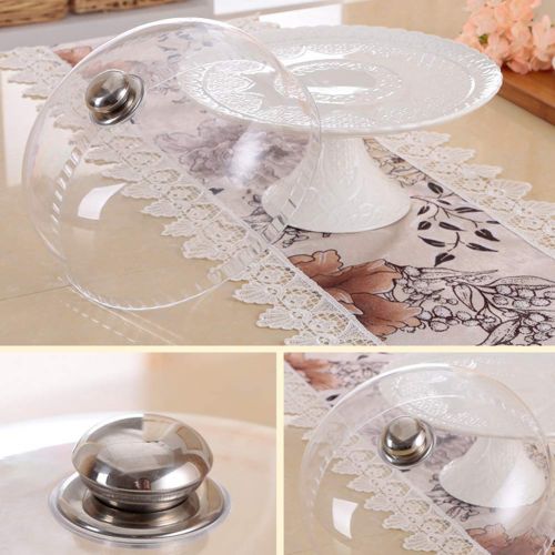  Agyvvt Cake Stand White Ceramic 12 Inch Cupcake Display Fruits Dessert Serving Tray with Clear Plastic Dome for Baby Shower Wedding Birthday Party Home Decoration