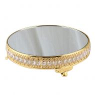 Agyvvt Mirror Top Cake Stand 12 Inch Cupcake Display Fruits Dessert Serving Tray for Baby Shower Wedding Birthday Party Home Decoration (M - 12.2, Gold)