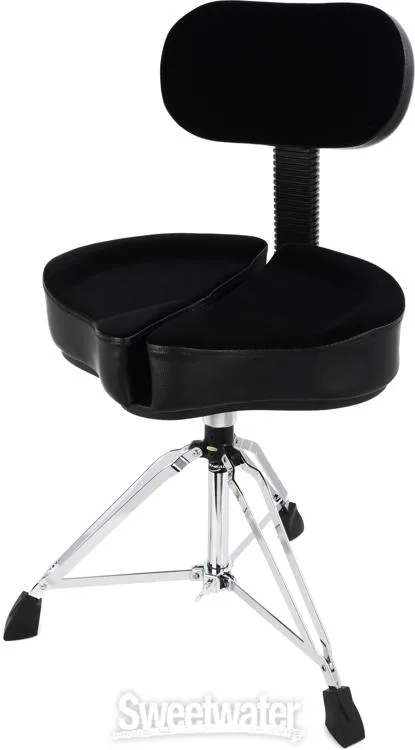  Ahead Spinal-G 3-leg Drum Throne with Saddle Seat and Backrest - Black