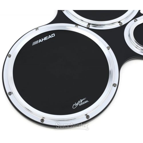  Ahead S-hoop Chavez Tenor Practice Pad Set - 4/5/6 Combination - Black with Chrome Hoops