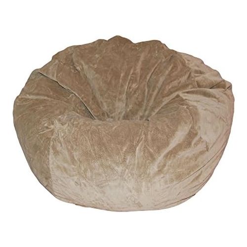  Ahh! Products Tan Microsuede Washable Large Bean Bag Chair Plush