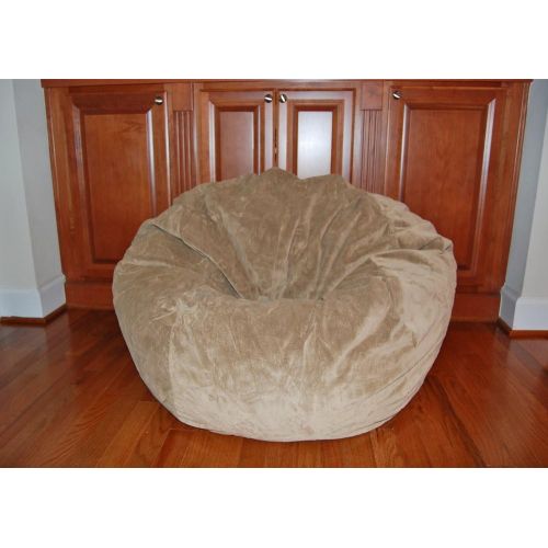  Ahh! Products Tan Microsuede Washable Large Bean Bag Chair Plush