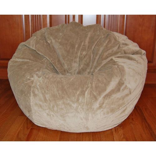  Ahh! Products Tan Microsuede Washable Large Bean Bag Chair Plush