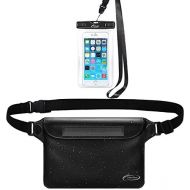 [아마존베스트]AiRunTech Waterproof Dry Bag and Waterproof Cell Phone Bag for Outdoor Water Sports, Boating, Hiking,Kayaking,Fishing (1 Phone case(Clear) + 1 Fanny Pack(Black))