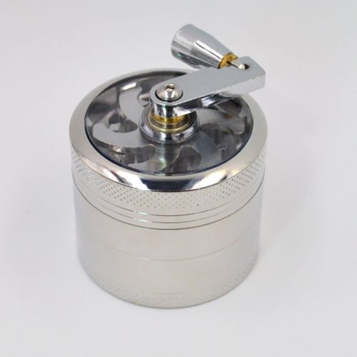  AiSi AISI Cigarette Tobacco, Spices, Herbs etc 4Layers Metal Tobacco Grinder Herb Spice Mill Grinder Grinder Grinder, Ø55mm H50mm Silver