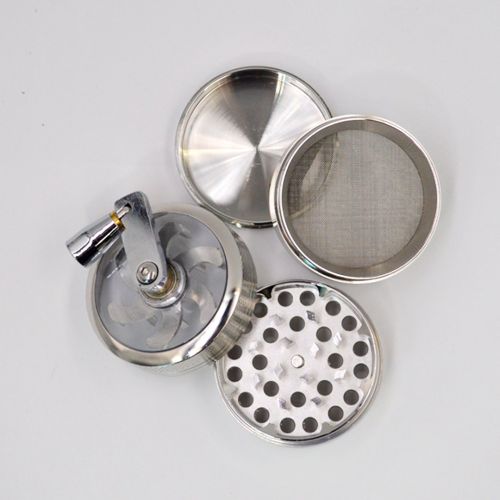  AiSi AISI Cigarette Tobacco, Spices, Herbs etc 4Layers Metal Tobacco Grinder Herb Spice Mill Grinder Grinder Grinder, Ø55mm H50mm Silver