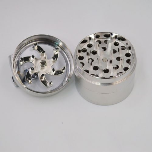  AiSi AISI Cigarette Tobacco, Spices, Herbs etc 4Layers Metal Tobacco Grinder Herb Spice Mill Grinder Grinder Grinder, Ø55mm H50mm Silver