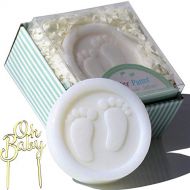 [아마존베스트]AiXiAng Cutest Handmade Pitter Patter Soap Favors Exquisite Gift Packaging (24 Pack) + 7 OH Baby Gold Cake...