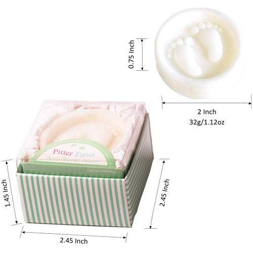  [아마존베스트]AiXiAng Cutest Handmade Pitter Patter Soap Favors Exquisite Gift Packaging (24 Pack) + 7 OH Baby Gold Cake...