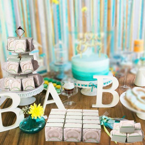  [아마존베스트]AiXiAng Cutest Handmade Pitter Patter Soap Favors Exquisite Gift Packaging (24 Pack) + 7 OH Baby Gold Cake...