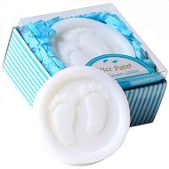 [아마존베스트]AiXiAng Cutest Handmade Blue Pitter Patter Soap Favors Exquisite Gift Packaging for Baby Boy Baby Shower Favors (24 Pack)