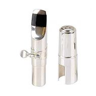 Aibay EB Alto Saxophone Metal Mouthpiece with Cap and Ligature Size #6 Nickel Platedze