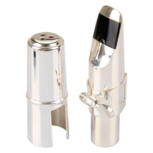  Aibay EB Alto Saxophone Metal Mouthpiece with Cap and Ligature Size #6 Nickel Platedze