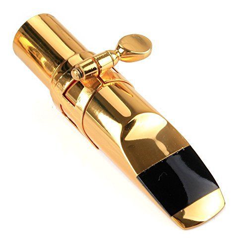  Aibay Plated Eb Alto Saxophone Metal Mouthpiece + Cap + Ligature Gold #7